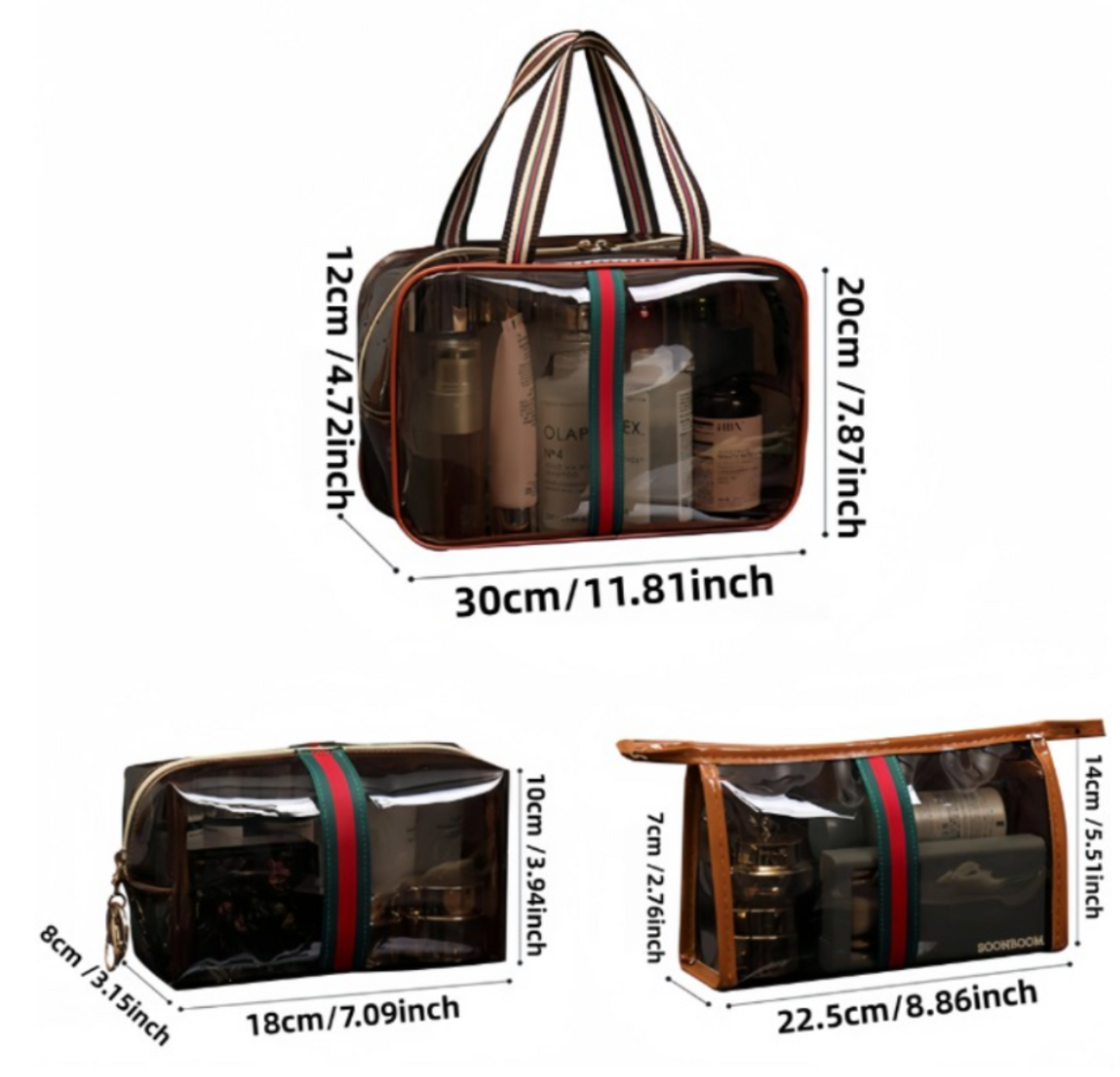 Trousse de Toilette Transparente Étanche — Format Voyage 🧳