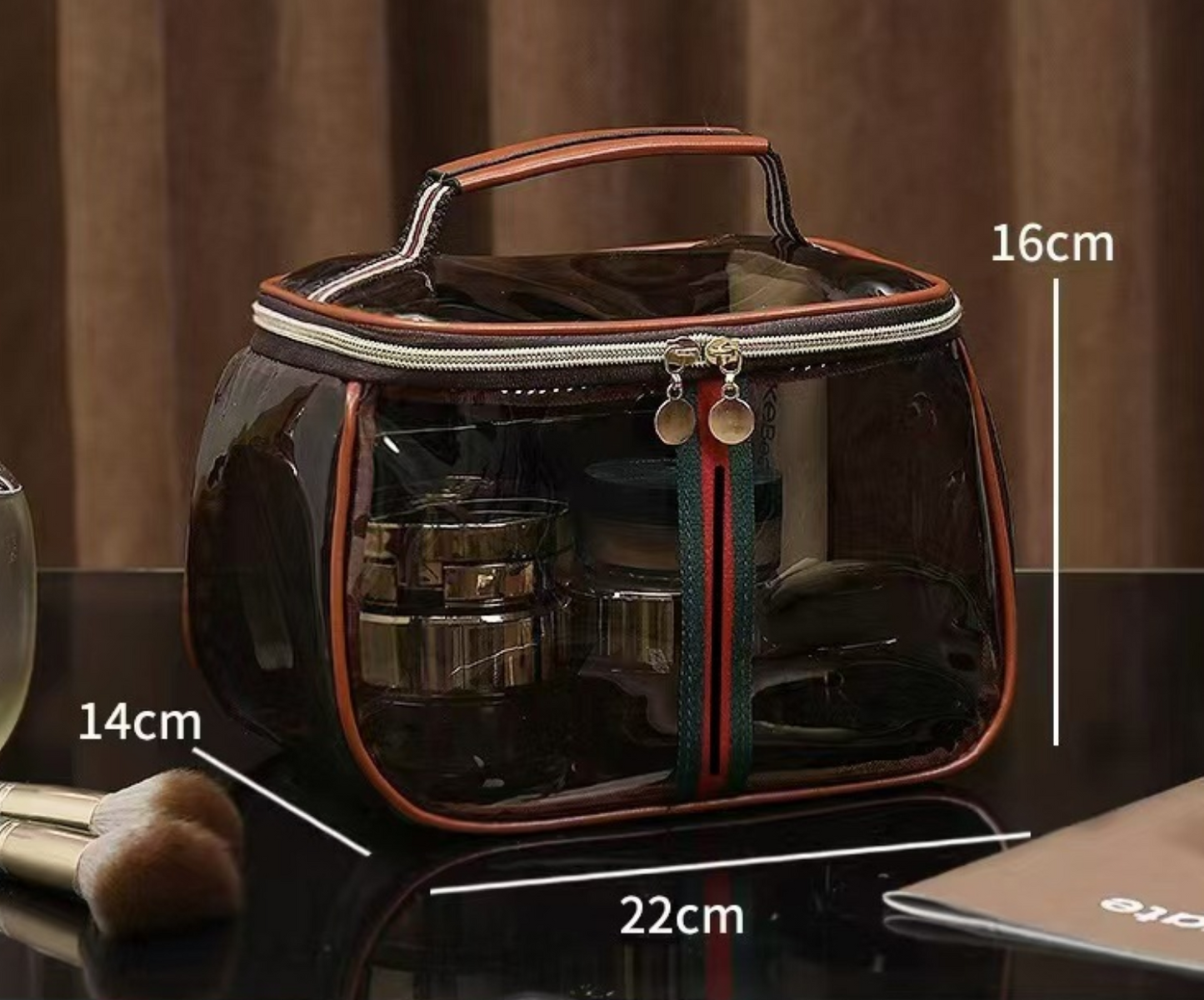 Trousse de Toilette Transparente Étanche — Format Voyage 🧳