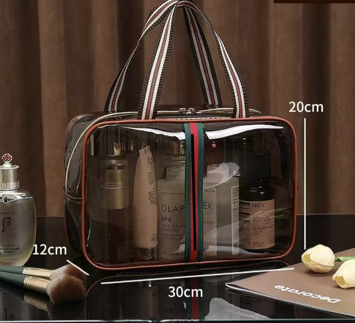 Trousse de Toilette Transparente Étanche — Format Voyage 🧳